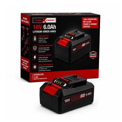 Image de Batterie Power X-Change 18 V 6,0 Ah (18 V, compatible avec tous les outils Einhell PXC, indicateur de charge et système de gestion de la batterie)