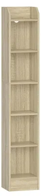 Image de Bibliothèque - Étagère sur pied à 6 niveaux - Étagères réglables - Pour le salon et le bureau - Panneau de particules - Chêne blanc et blanc