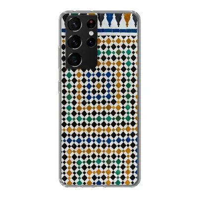 Produktbild von MuchoWow® Handyhülle Schutzhülle Hülle für Samsung Galaxy S21 Ultra Ein marokkanisches Mosaik, das wie eine Art Labyrinth aussieht Silikon Softcase Handy Hülle - Mobiltelefon