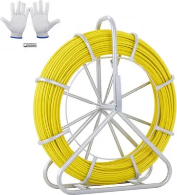 Obrázok produktu pre Navijak na kábel zo sklenených vlákien - Ø6,35 mmx129,5 m - S oceľovým navijakom - Robustný navijak na ťahanie kábla pre elektrotechniku a komunikáciu
