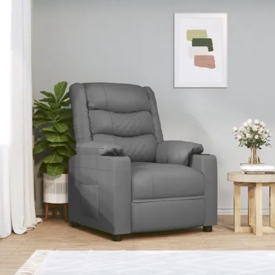 Produktbild von Design Möbel Relaxsessel Grau Kunstleder - 2024 Neu