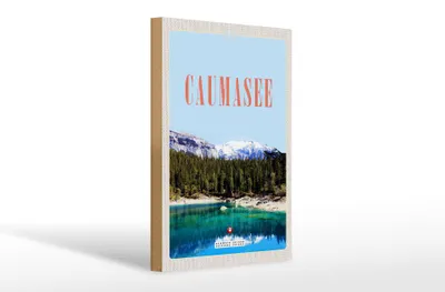 Produktbild von Holzschild Reise 20x30cm Caumasee Schweiz Schnee Natur