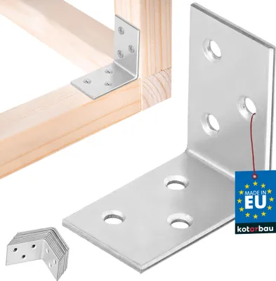 Obrázok produktu pre KOTARBAU® 12 ks Uhlová spojka 40x40x25 mm pozinkovaná oceľ strieborná Uhlová spojka pre ťažký nosník Nábytková uhlová spojka Uhlová spojka pre drevo Uhlová spojka pre plechy Uhlová spojka pre police Kovová pozinkovaná stabilná odolná oceľová spojka
