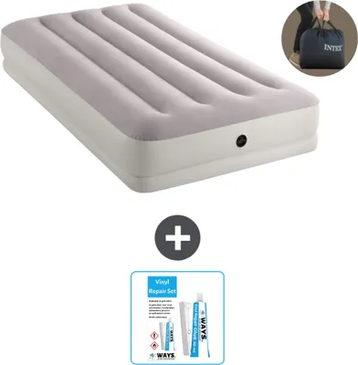 Produktbild von Intex Luftbett - 1 Person - 99 x 191 x 30 cm - Grau - Inklusive Pumpe - Reperaturset