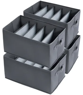 Kleiderschrank-Organizer 4er-Set, 43x30x25 cm, 5 Fächer