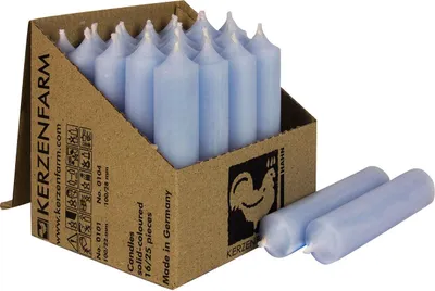 Produktbild von 25 Stabkerzen Pastellblau 100 x 22 mm Kerzenfarm Kerzen Candle