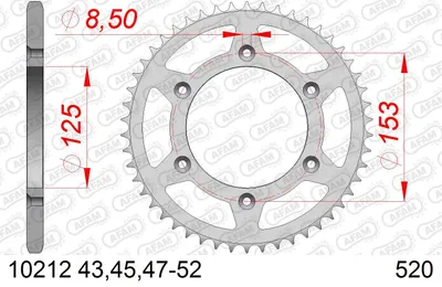 Produktbild von AFAM Kettenrad 10212-48 Hinten für HONDA MOTORCYCLES CRF Stahl