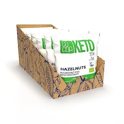 Produktbild von COCOA Haselnuss Schokolade, 10x40g, 60% Weniger Zucker, Low Carb