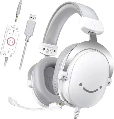 Produktbild von Gaming Headset mit Mikrofon, Over Ear Kopfhörer mit Kabel, USB Headset für PC PS4 PS5 Xbox Switch, RGB Headphone mit 7.1 Surround Sound und Ohrpolster