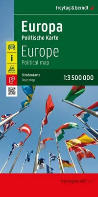 Immagine prodotto di Mappa stradale politica dell'Europa, scala 1:3.500.000, freytag & berndt