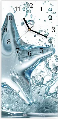 Produktbild von Wanduhr aus Glas mit Motiv Sternspritzer- 30 x 60 cm - inkl. Aufhängesystem