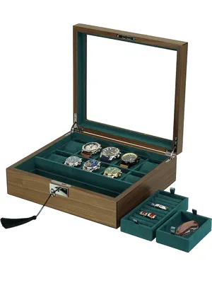 Produktbild von Rothenschild Uhrenbox & Schmuckbox RS-2443-W für 10 Uhren + 2 Fächer
