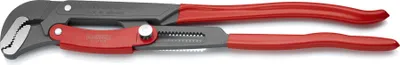 Produktbild von KNIPEX 83 61 020 Rohrzange S-Maul mit Schnelleinstellung mit Kunststoff überzogen grau pulverbeschichtet 560 mm