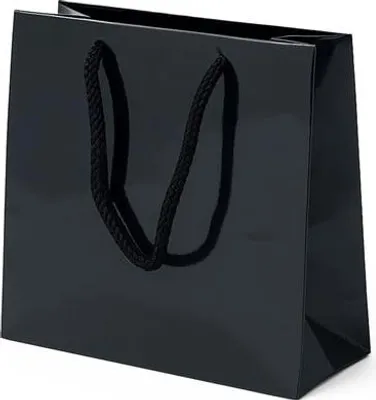 Produktbild von Dekorative Geschenktüte 15x6x15 Schwarz Prazek 2 Stück