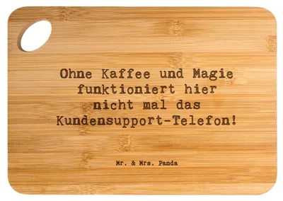 Produktbild von Mr. & Mrs. Panda Frühstücksbrett Spruch Kundensupport Magie - Transparent - Geschenk, holzschneidebrett, schneidbrett, handgefertigte Geschenke, Kommunikationsfähigkeit