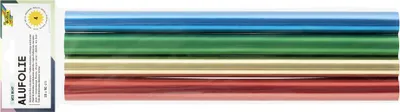Produktbild von folia Alu-Bastelfolie (B)300 x (L)500 mm farbig sortiert 4 Stück
