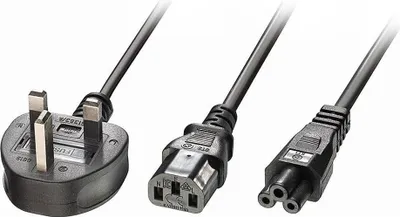 Produktbild von Lindy 30374, 2,5 m, Netzstecker Typ G, C13 coupler + C5 coupler, H05VV-F3G