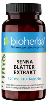 Obrázek produktu pro Senna listy extrakt 320 mg – 100 kapslí – Bioherba