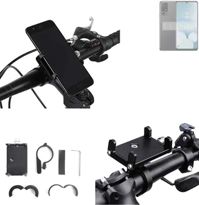 Produktbild von K-S-Trade Handyhalterung für das Fahrrad kompatibel mit TCL 40 XL Halter Lenkstange Fahrradhalterung Motorrad Bike Mount Befestigung Smartphone Handy