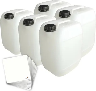 Produktbild von 5 x 10 Liter Kanister lebensmittelecht, stapelbar, inkl. Beschriftungsetiketten