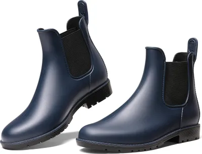 Produktbild von DREAM PAIRS Stiefel Damen Gummistiefel Damen Halbhoch Chelsea Boots,Farbe:MARINE,Größe:40
