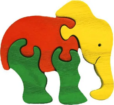 Obrázek produktu pro Fauna Dřevěné vkládací puzzle z masivu malý slon
