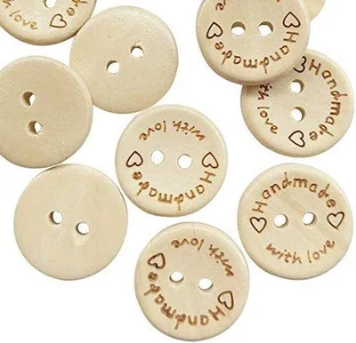 Produktbild von 100 Holzknöpfe – 20 mm – Knöpfe zum Nähen – Knöpfe für Kleidung – DIY-Dekorationen – Handgefertigt aus nachhaltigem Holz