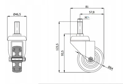 Produktbild von Zabi Lenkrolle mit Gewinde M10, Ø 60 mm, 1 Stück
