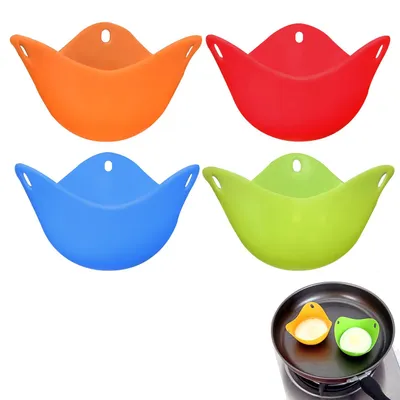 4 Silikon-Eierpochierer Cups für Airfryer, Mikrowelle & Topf