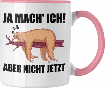 Produktbild von Trendation - Lustige Tasse Faultier Spruch Geschenk für Mitarbeiter Arbeitskollege Abschiedsgeschenk (Rosa)