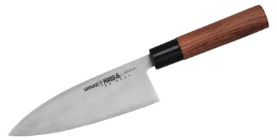 Imagen del producto de Cuchillo de cocina Samura OKINAWA de 6,7 pulgadas: cuchillo de estilo japonés de alta calidad, de una sola hoja, con una hoja de acero superior para un corte preciso y una excelencia culinaria