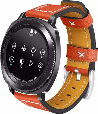 Produktbild von Edles Armband für Samsung Galaxy Watch 6 5 4 40mm 42mm 43mm 44mm 47mm / Classic / Pro Kunstleder verstellbar ROT