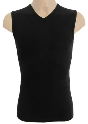 Herren Muskelshirt V-Neck schwarz