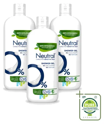 Produktbild von 3 x Neutral Duschgel für empfindliche Haut - Parfumfrei - 900 ml - Großpackung - 3 Stücke