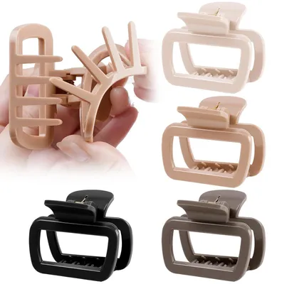 Image de 4 pinces à cheveux en silicone – douces et flexibles – pinces à cheveux pour femmes – adaptées aux cheveux fins et épais – accessoires pour cheveux pour femmes et filles