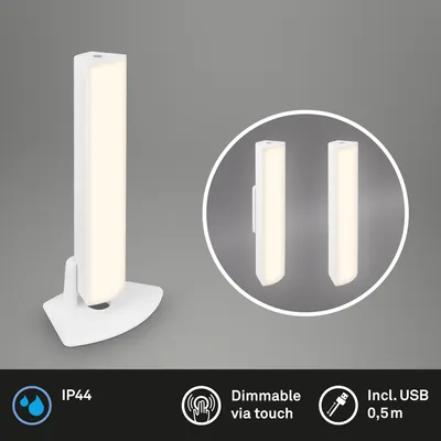 Obrázok produktu pre Dobíjacia lampa Briloner biela 30cm stolná a nástenná lampa