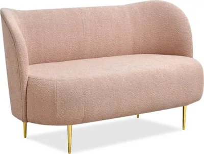 Zdjęcie produktu dla sofa corina-2 pudrowy tkanina, podstawa złoty