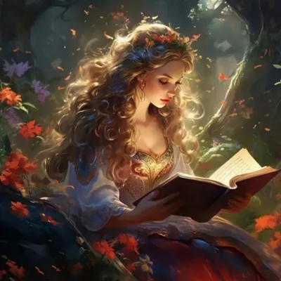 Obrázek produktu pro Malování podle čísel: Princezna čte knihu, 40 x 50 cm, na rámu