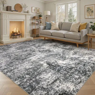 Image de Solidchoice - Tapis moderne lavable avec envers antidérapant