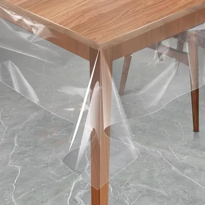 Produktbild von Tischfolie Transparent Tischdecke Klarsicht Glasklar für Innen und Außen 0,10 mm (120 x 180 cm - Rechteckig)