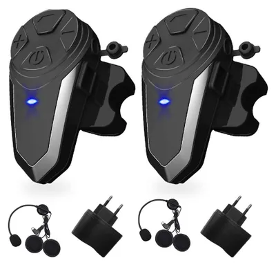 Obrázok produktu pre Interkom pre motocykle, slúchadlá, systém pre komunikáciu v reálnom čase, handsfree, FM rádio, dosah 1000 metrov