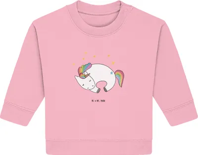 Produktbild von Mr. & Mrs. Panda Organic Baby Pullover Einhorn Nacht 24. - 36. Monat - Baumwolle Pink - Geschenk, Freundin, Bullover, Träume, Unicorn, Einhörner, Menschen
