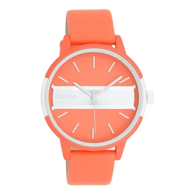 Produktbild von Oozoo Damen Lederarmband Uhr Timepieces orange Analog Quarzuhr UOC11190