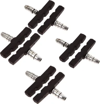 Produktbild von 8 Stück Fahrrad Bremsen Set für Shimano | 4 Paar Bremsschuhe schwarz für das Fahrrad | V-Bremse 70mm V-Brake symmetrisch | Bremsbeläge | Bremsgummis | Bremsschuhsatz | V-Bremsklötze | MTB Bremsbacken