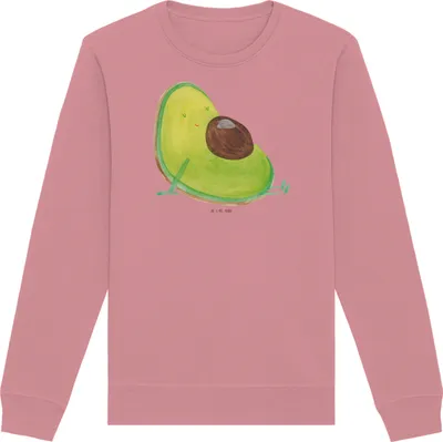 Produktbild von Mr. & Mrs. Panda Bio Sweatshirt Avocado Schwangerschaft Größe S - Canyon Pink - Geschenk, Schwanger, Pulli, Sweater, Liebe, Baumwoll Pullover, Babyshower, Babyparty