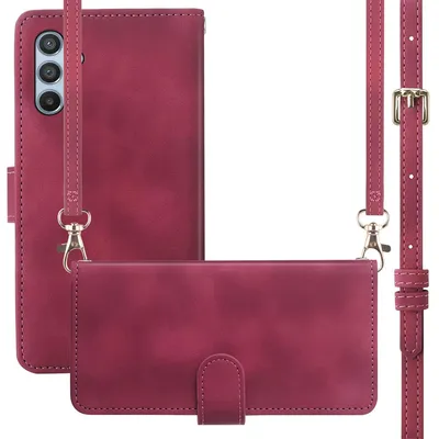 Imagen del producto de Funda Tipo Libro con Cuerda para Samsung Galaxy A54 (5G) - Rojo