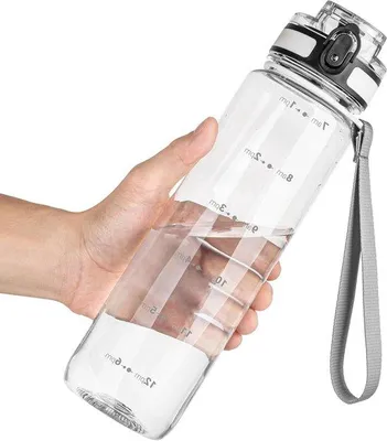 Obrázek produktu pro Hydratační láhev s měřičem času – 1 l, bez BPA – pro fitness a cyklistiku