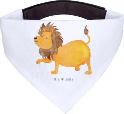 Produktbild von Mr. & Mrs. Panda Halstuch Für Hunde Sternzeichen Löwe - Weiß - Geschenk, Dreieckstuch, Hund, Geburtstag August, Bandana, Juli, König Der Tiere