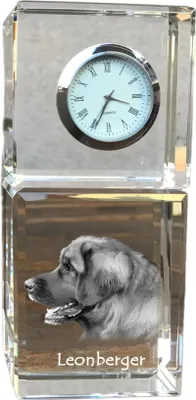 Productafbeelding van Leonberger kristallen klok met hond Art-Dog