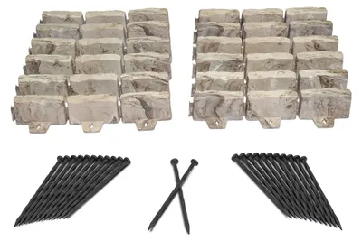 Image de Bordure de jardin sans creusage avec aspect pierre décoratif, 15 pieds